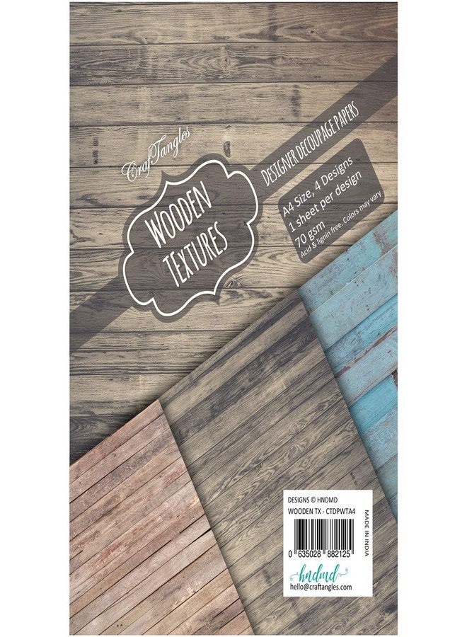CrafTangles مجموعة ورق ديكوباج كرافت تانجلز - نقوش خشبية (A4) - 4 أوراق - Image 3